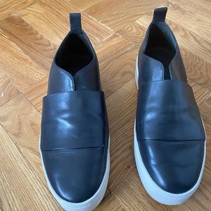 Vince black leather platform sneakers, size 6